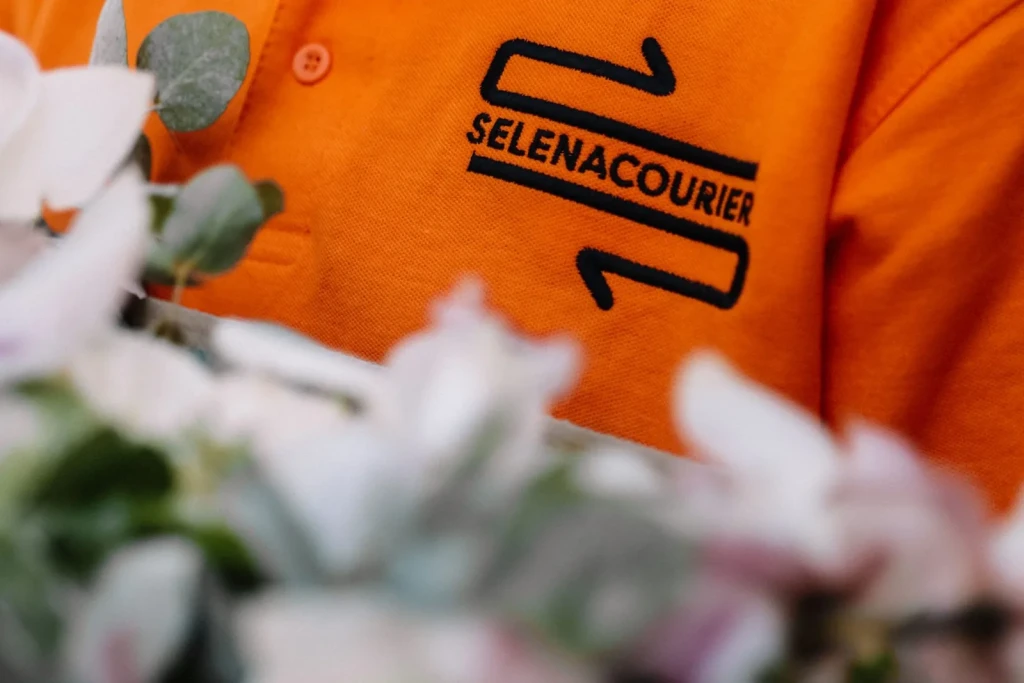 Flowers prepared for same-day delivery by a Selena courier