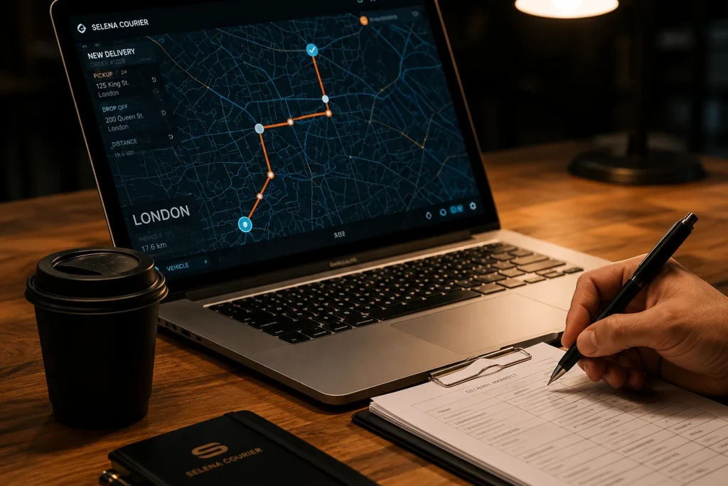 Premium courier coordination and route planning team working in London