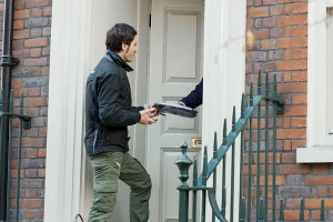 Selena Courier delivering a same-day business parcel in London.