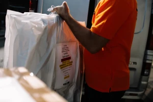 A Selena Courier van delivering e-commerce orders during Christmas in London.