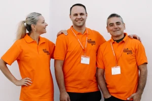 The Selena Courier Service team of three in branded uniform