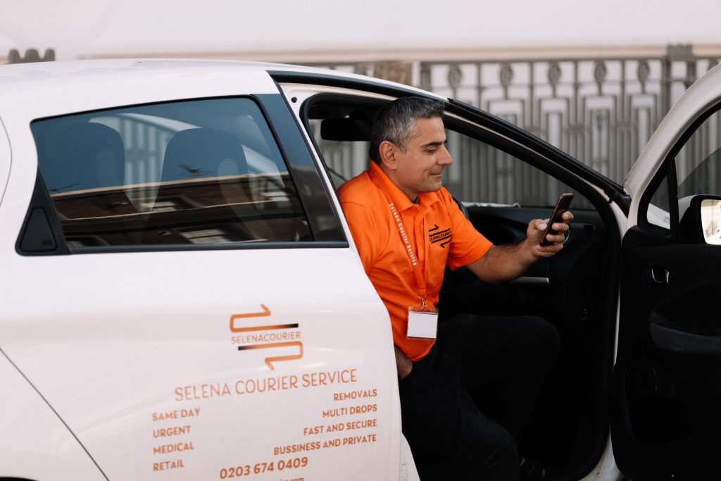 Electric courier vehicle in London.